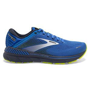 Tenis Para Correr En Carretera Brooks Adrenaline GTS 22 Hombre Azules Plateados Amarillos | Mexico-273015