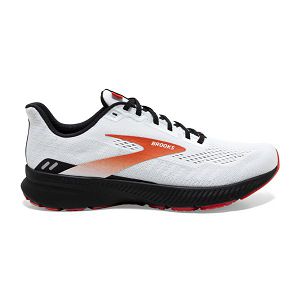 Tenis Para Correr En Carretera Brooks Launch 8 Hombre Blancos Negros Naranjas | Mexico-215763