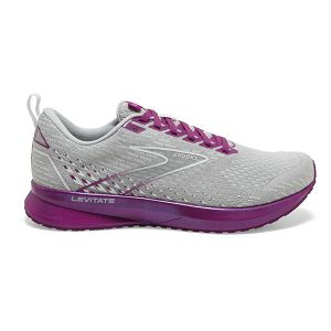 Tenis Para Correr En Carretera Brooks Levitate 5 Mujer Grises Morados | Mexico-569803