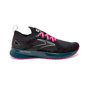 Tenis Para Correr En Carretera Brooks Levitate StealthFit 5 Mujer Negros Azules Rosas | Mexico-835740