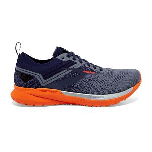 Tenis Para Correr En Carretera Brooks Ricochet 3 Hombre Azul Marino Grises Naranjas | Mexico-847061