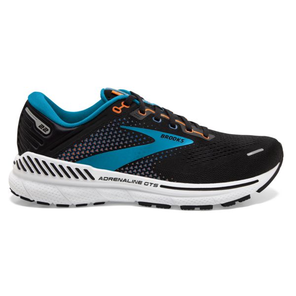 Tenis Para Correr En Carretera Brooks Adrenaline GTS 22 Hombre Negros Azules Naranjas | Mexico-642853