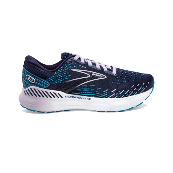 Tenis Para Correr En Carretera Brooks Glycerin GTS 20 Mujer Azul Marino Azules Blancos | Mexico-316980