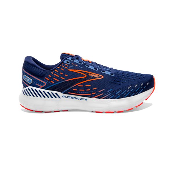 Tenis Para Correr En Carretera Brooks Glycerin GTS 20 Hombre Azules Naranjas Blancos | Mexico-381706