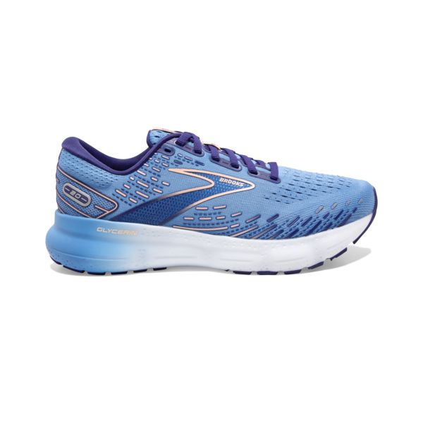 Tenis Para Correr En Carretera Brooks Glycerin 20 Mujer Azules Dorados Blancos | Mexico-645720