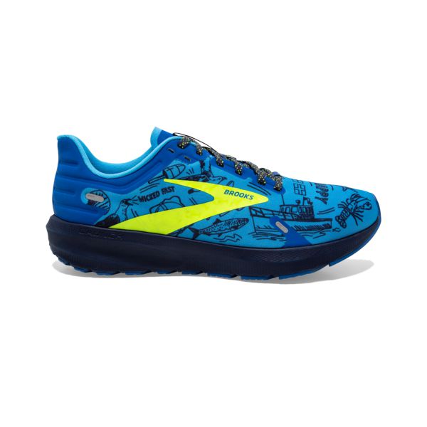 Tenis Para Correr En Carretera Brooks Launch 9 Hombre Azules Amarillos Negros | Mexico-184973