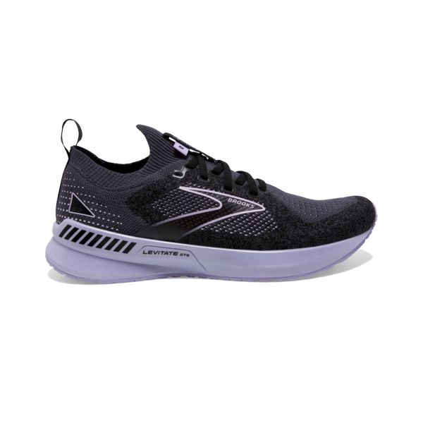 Tenis Para Correr En Carretera Brooks Levitate StealthFit GTS 5 Mujer Negros Grises Morados | Mexico-194853