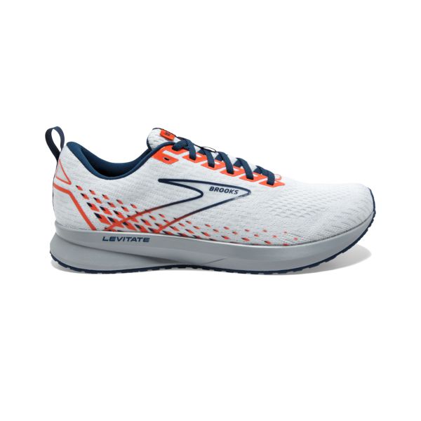 Tenis Para Correr En Carretera Brooks Levitate 5 Hombre Blancos Azules Naranjas | Mexico-614273