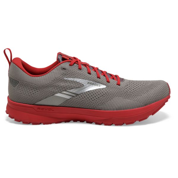 Tenis Para Correr En Carretera Brooks Revel 5 Hombre Grises Plateados Rojos | Mexico-546023