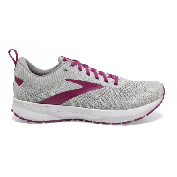 Tenis Para Correr En Carretera Brooks Revel 5 Mujer Grises Morados Blancos | Mexico-964517