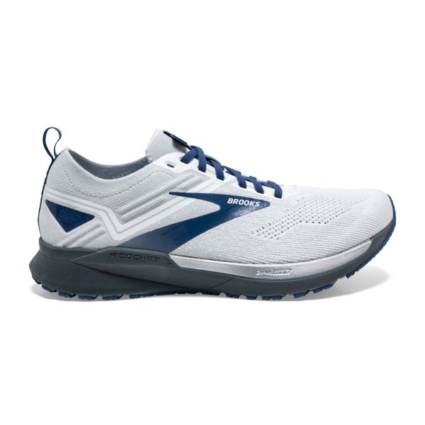 Tenis Para Correr En Carretera Brooks Ricochet 3 Hombre Blancos Grises Azules | Mexico-18759