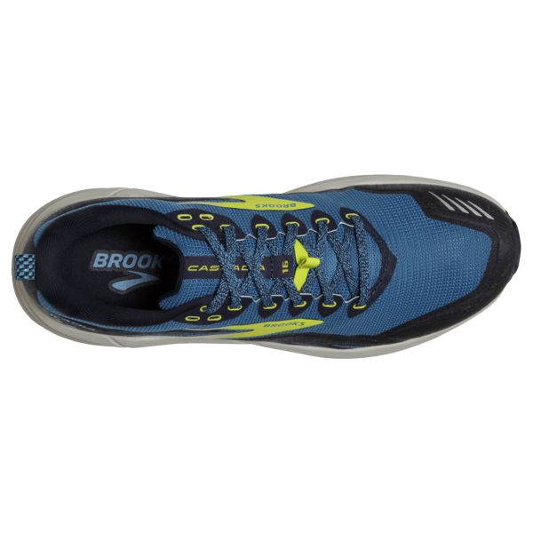 Tenis Para Trail Running Brooks Cascadia 16 Hombre Azules Negros Amarillos | Mexico-259360