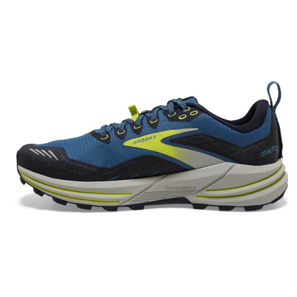 Tenis Para Trail Running Brooks Cascadia 16 Hombre Azules Negros Amarillos | Mexico-259360