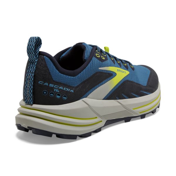 Tenis Para Trail Running Brooks Cascadia 16 Hombre Azules Negros Amarillos | Mexico-259360