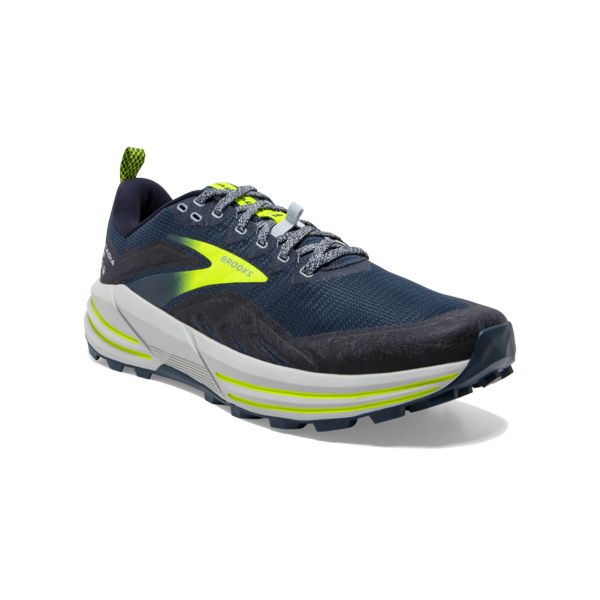 Tenis Para Trail Running Brooks Cascadia 16 Hombre Azul Marino Amarillos Grises | Mexico-38612