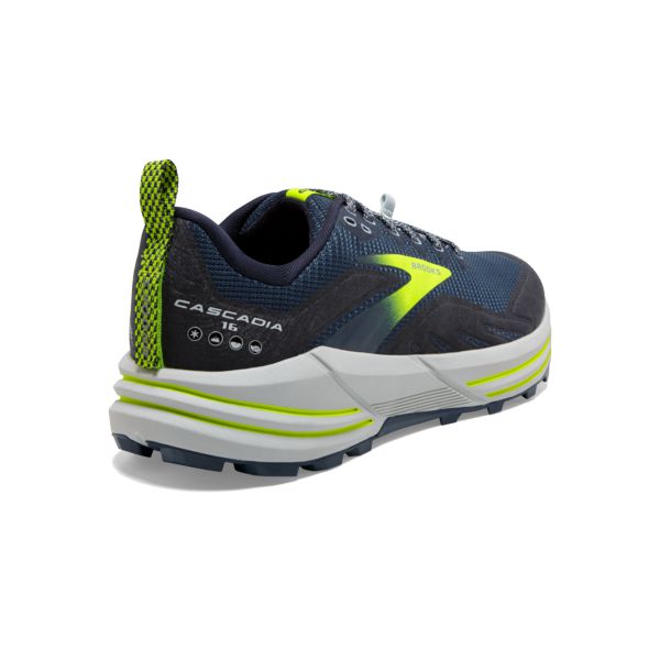 Tenis Para Trail Running Brooks Cascadia 16 Hombre Azul Marino Amarillos Grises | Mexico-38612