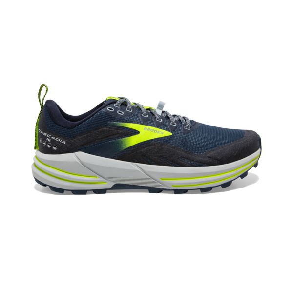 Tenis Para Trail Running Brooks Cascadia 16 Hombre Azul Marino Amarillos Grises | Mexico-38612