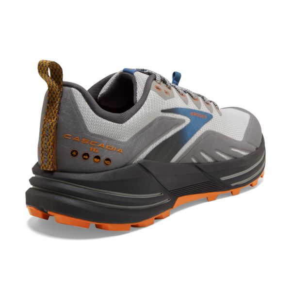 Tenis Para Trail Running Brooks Cascadia 16 Hombre Grises Azules Naranjas | Mexico-718263