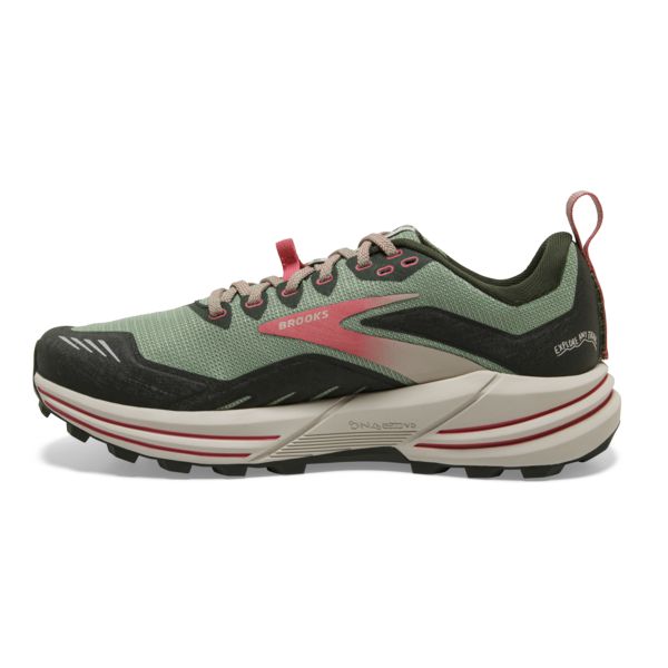 Tenis Para Trail Running Brooks Cascadia 16 Mujer Verdes Rojos Marrom | Mexico-784132