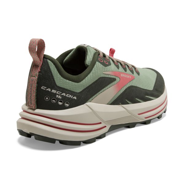 Tenis Para Trail Running Brooks Cascadia 16 Mujer Verdes Rojos Marrom | Mexico-784132