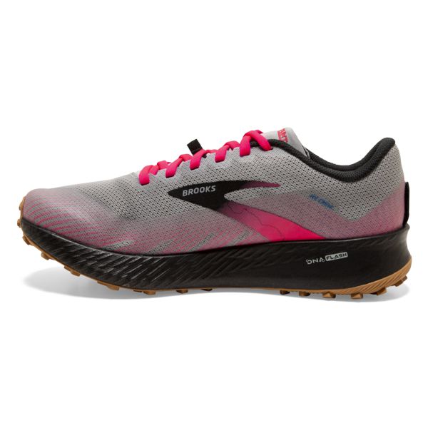 Tenis Para Trail Running Brooks Catamount Mujer Grises Negros Rosas | Mexico-219876