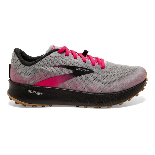 Tenis Para Trail Running Brooks Catamount Mujer Grises Negros Rosas | Mexico-219876