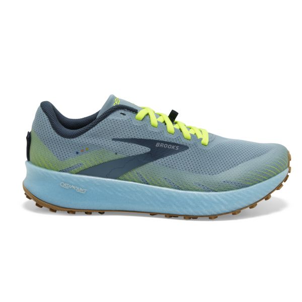 Tenis Para Trail Running Brooks Catamount Mujer Azules Amarillos Verdes | Mexico-503478