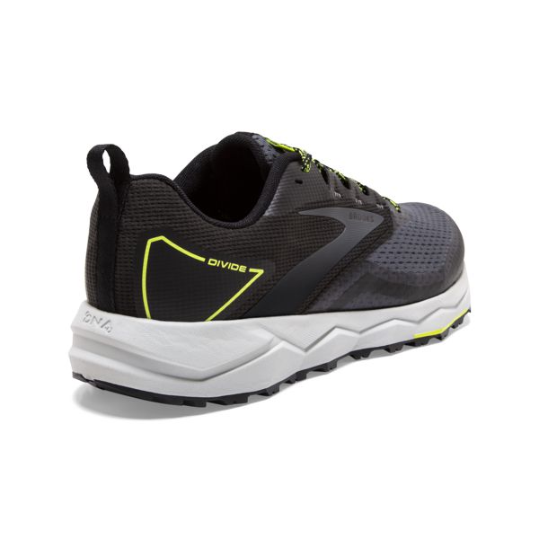 Tenis Para Trail Running Brooks Divide 2 Hombre Negros Grises Amarillos | Mexico-685071